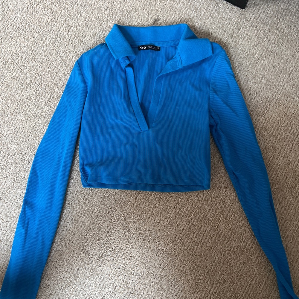 Zara Blue Long Sleeve Women's Top